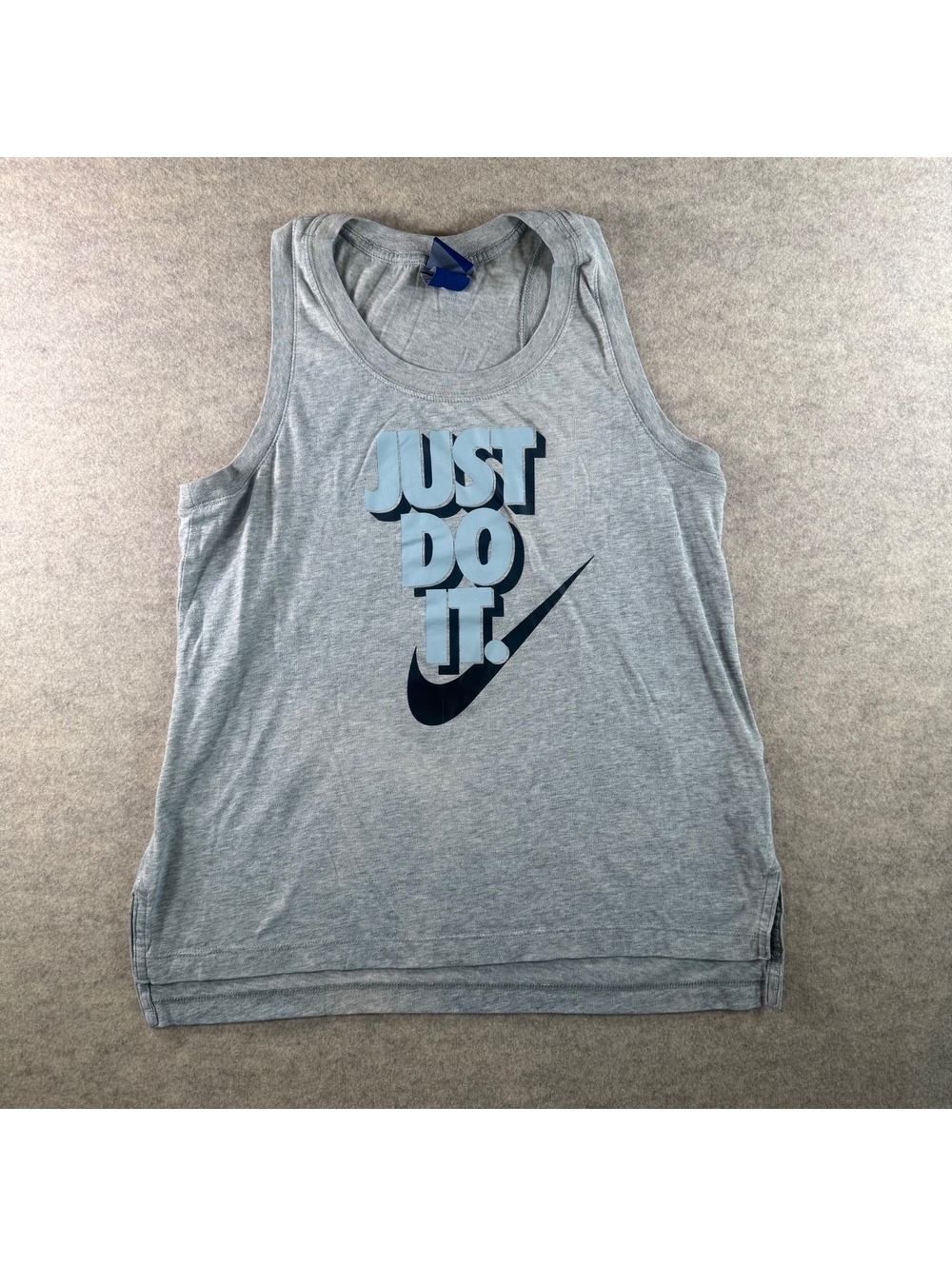 Nike Gray 'Just Do It.' Tank Top Sleeveless Shirt Size Small